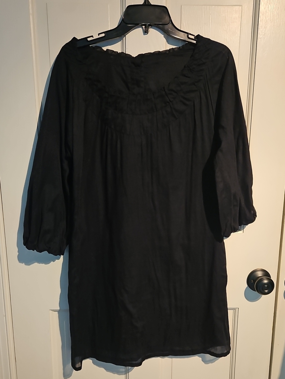 Fendi Black 100% Cotton Peasant-Style Tunic